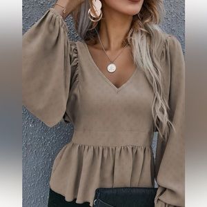 S tan Shein Baby doll long-sleeve